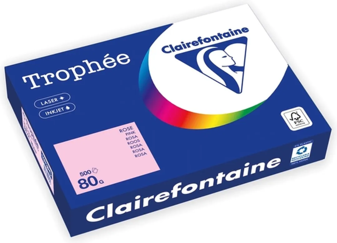 Clairefontaine Trophée Kopieerpapier A4 80gr - Roze - 500 Vel