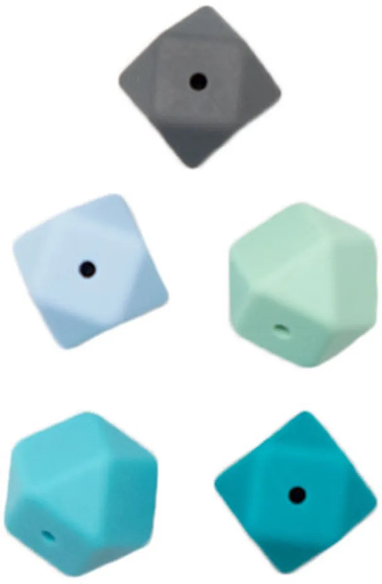 Durable Siliconen Hexagon Beads 17mm