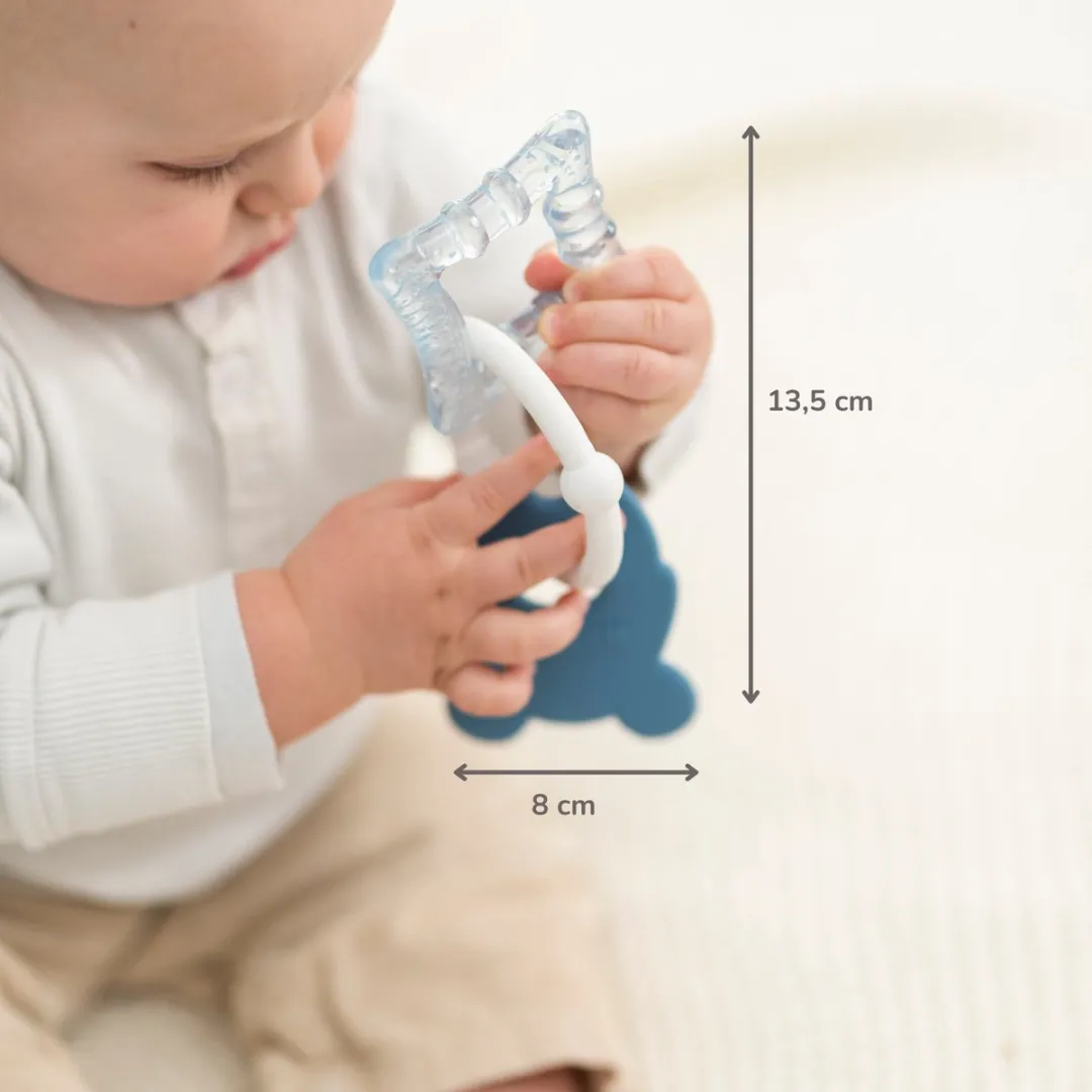 Nattou Silicone Koelbijtring - Blauw