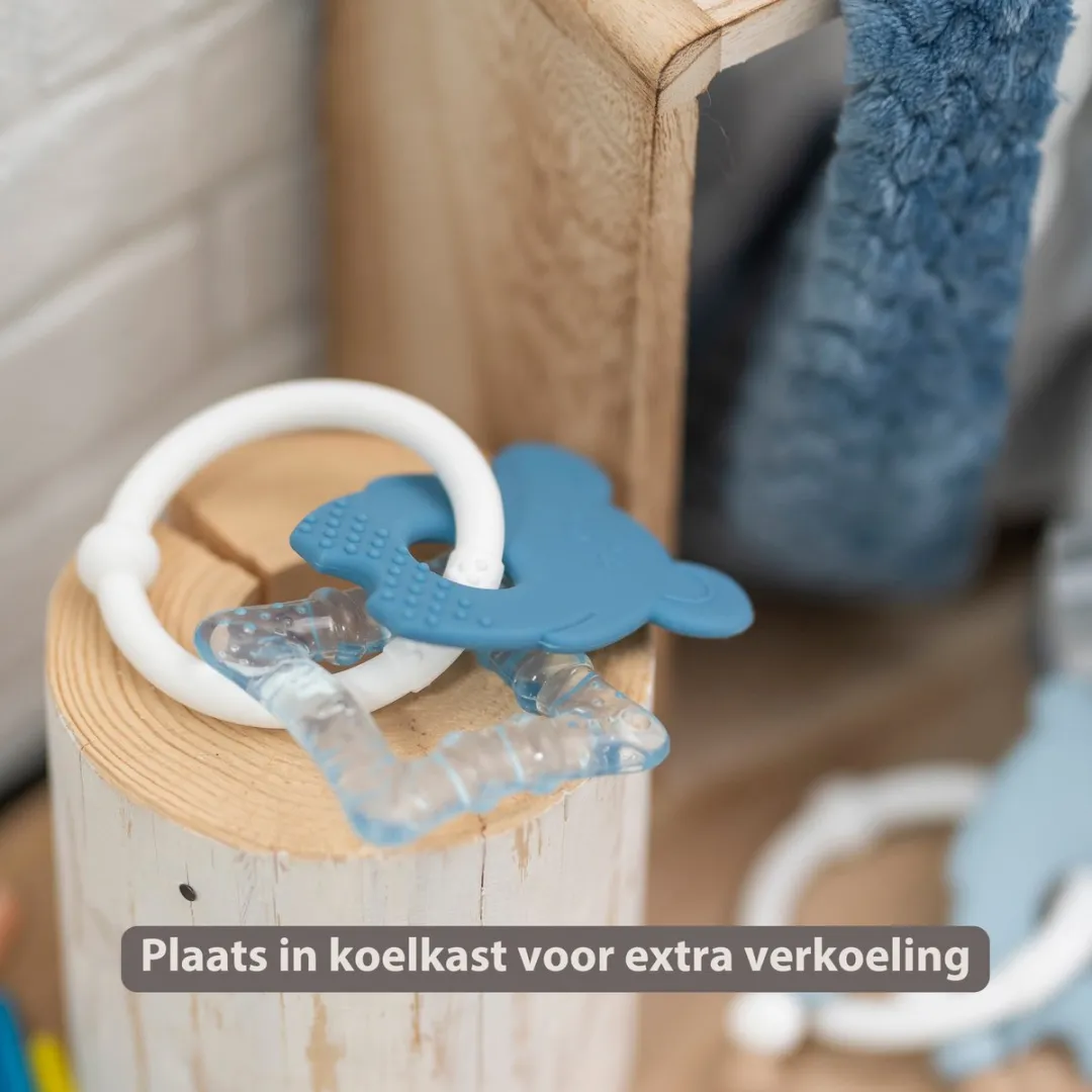 Nattou Silicone Koelbijtring - Blauw