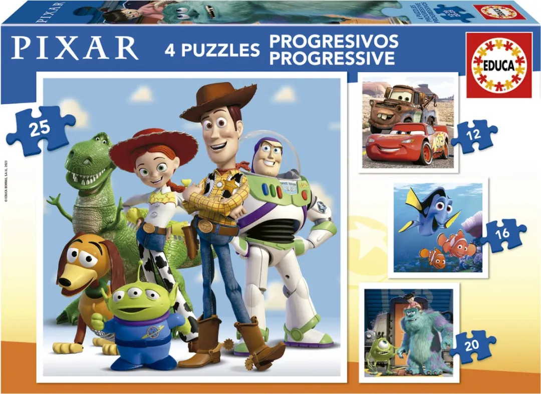 Disney Pixar Progressief Puzzel Educa 12-16-20-25 Stuks Multicolor
