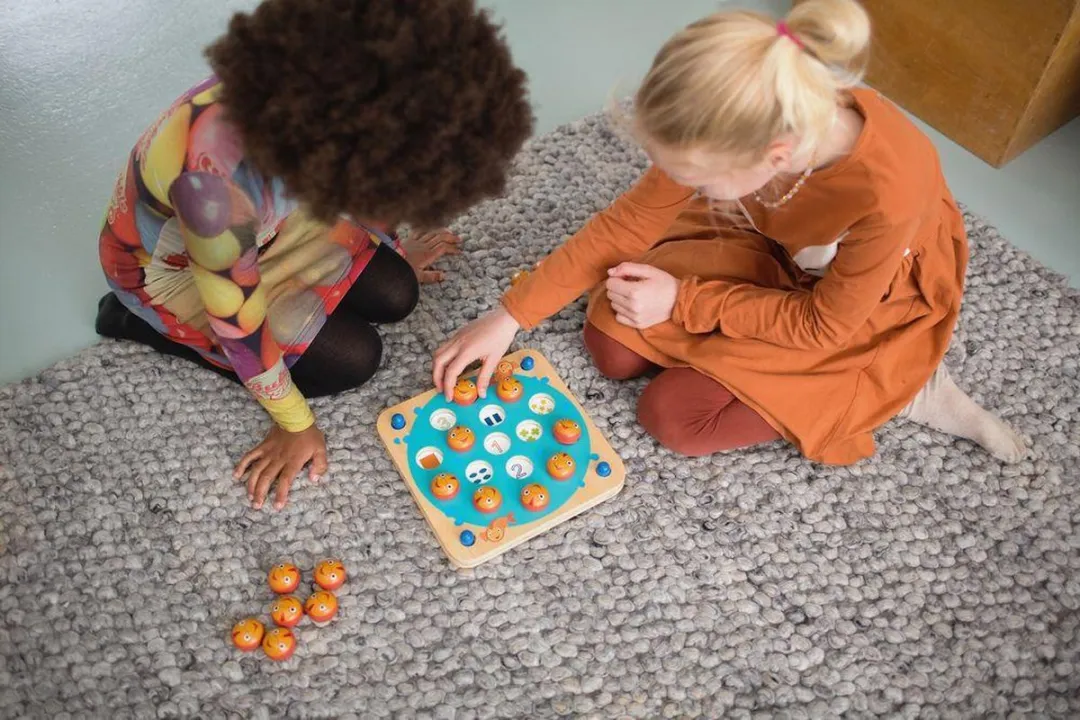 BS Toys Memo Vissen GA371 - Hout/karton - 20-delig