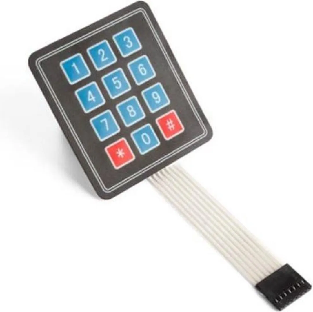 Whadda Membraantoetsenbord 7x7,7cm - Zwart/blauw