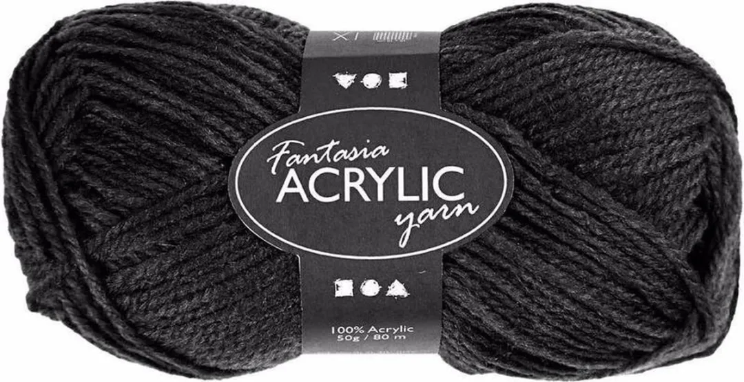 Creativ Company Zwart Acryl Garen 80m