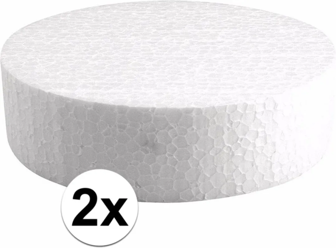Rayher Hobby Piepschuim Schijven 15cm x 4cm - 2 Stuks - Wit