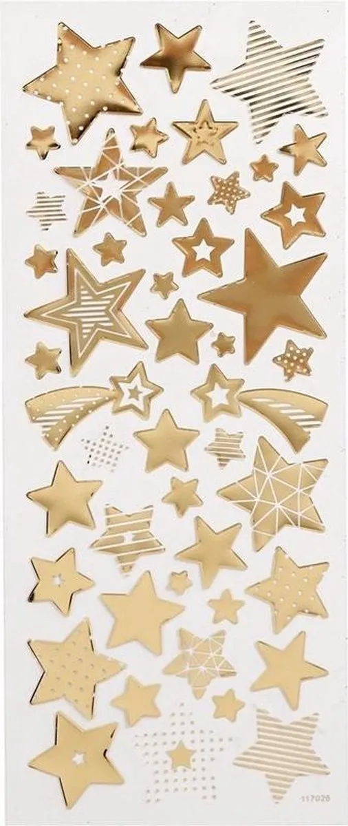 Creativ Company Gouden Kerststickers 10x23cm