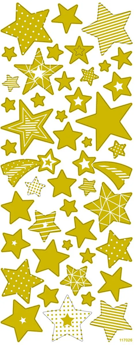 Creativ Company Gouden Kerststickers 10x23cm