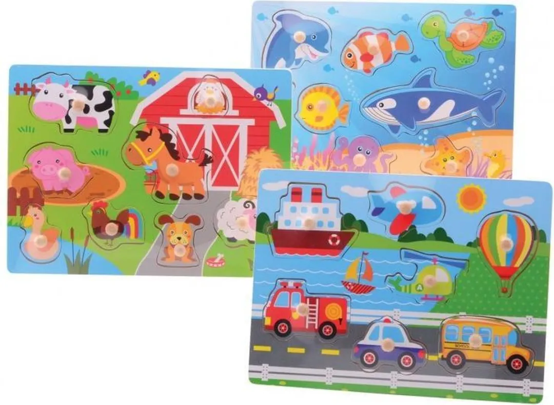 John Toys Knopjespuzzel JT22257 - 6 Stuks - 30x22cm