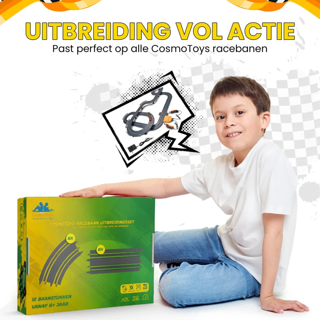 CosmoToys Elektrische Racebaan Uitbreidingsset 12 Stuks - afbeelding 6 van 6