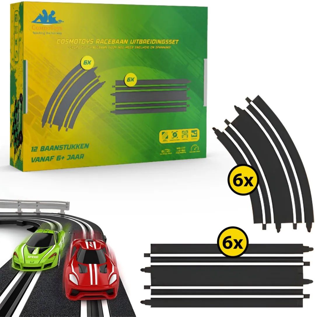 CosmoToys Elektrische Racebaan Uitbreidingsset 12 Stuks