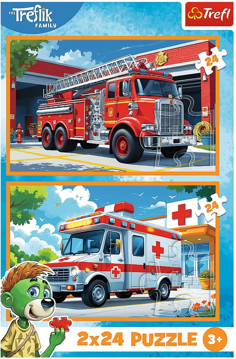 Trefl Playing with Trefliks Rodzina Treflików Puzzel - 48 Stuks (2x24) - Meerkleurig