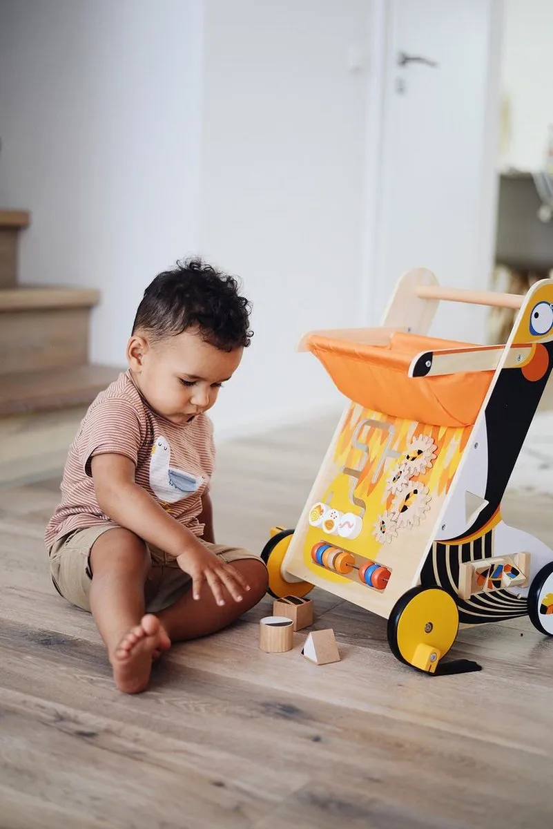 Small Foot Loopwagen Toekan Junior 49cm - Oranje/Geel
