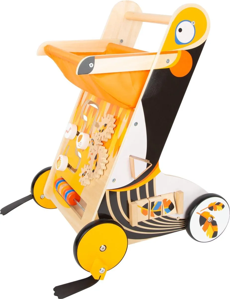 Small Foot Loopwagen Toekan Junior 49cm - Oranje/Geel - afbeelding 6 van 6