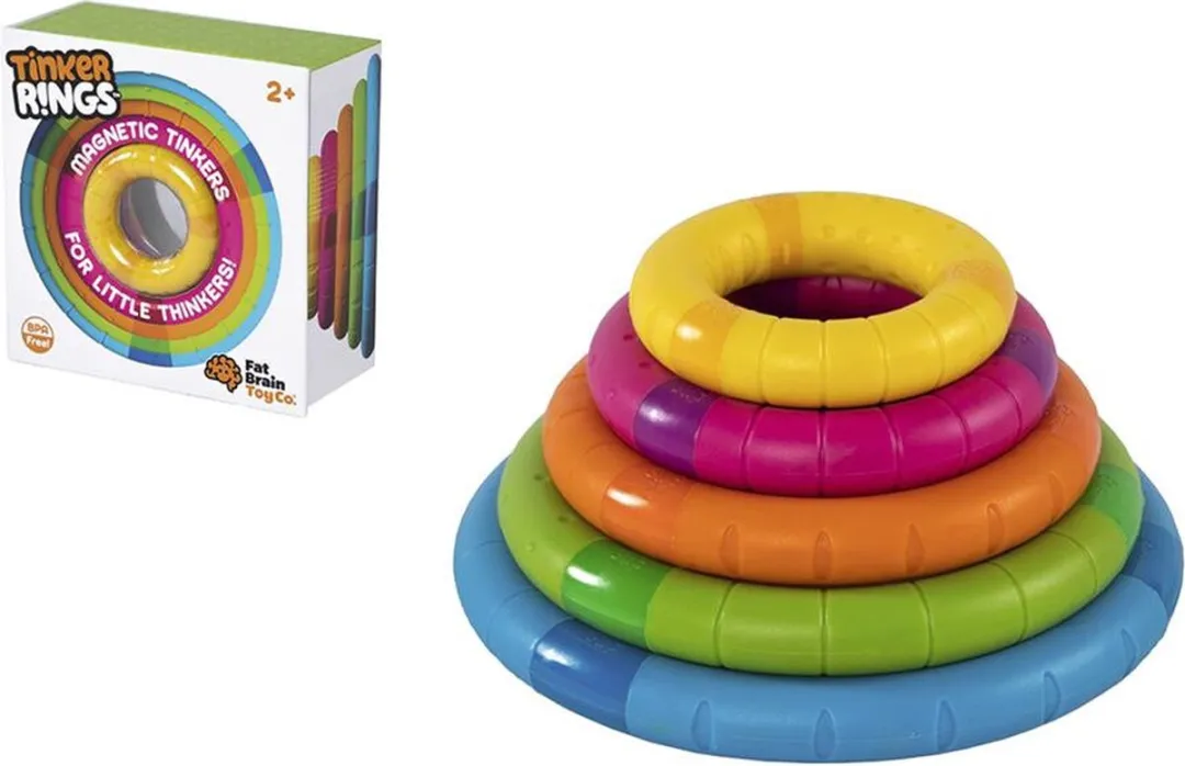 Fat Brain Toys Tinkerringen Stapelspeelgoed - Multicolor