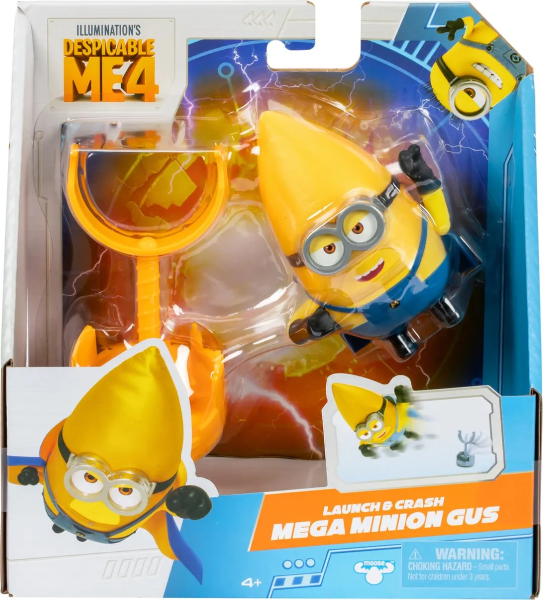 Moose Toys Despicable Me 4 Launch & Crash Mega Minion Gus Actiefiguur - Geel/blauw