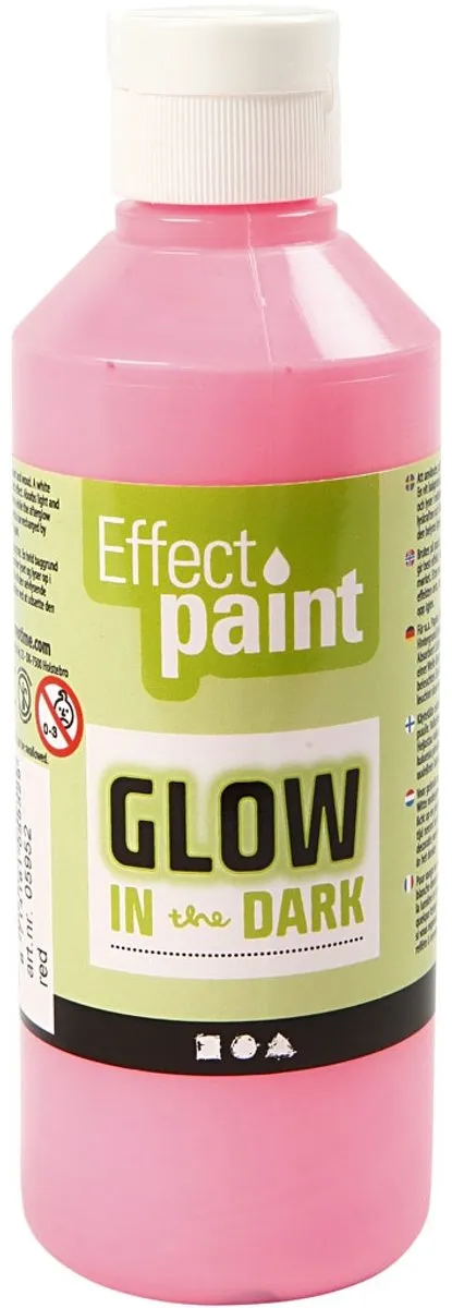 Creativ Company Glow in the Dark Roze Verf 250ml