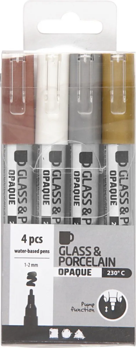 Creativ Company Metallic Glas- en Porseleinstiften - 4 Stuks