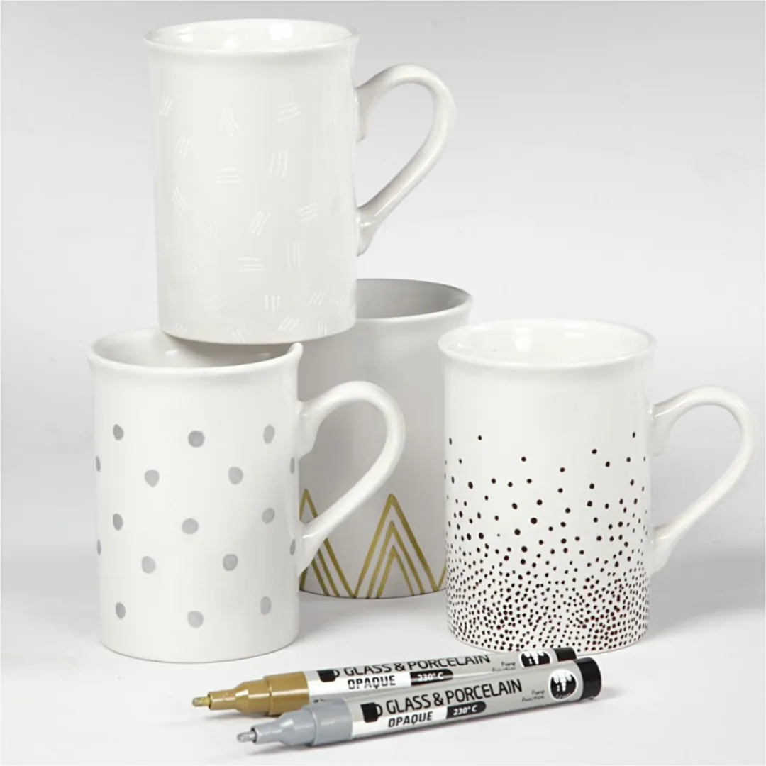 Creativ Company Metallic Glas- en Porseleinstiften - 4 Stuks