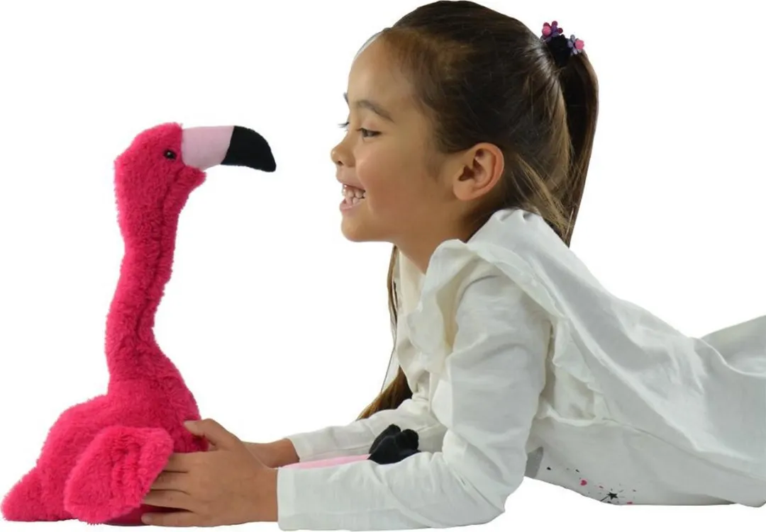 Bellus Toys Dansende Flamingo Knuffel 34,5cm - Roze