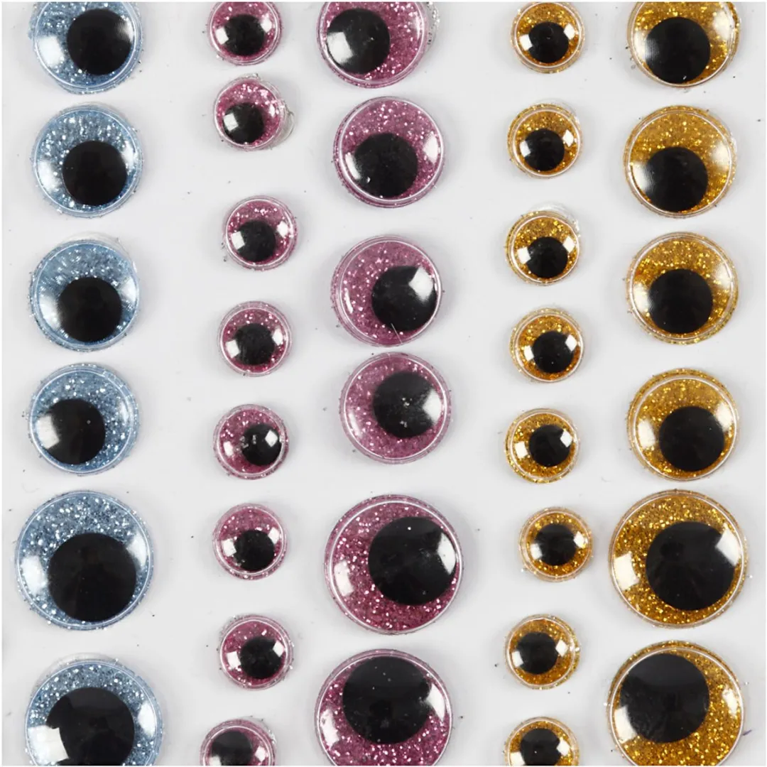 Creativ Company Wiebelogen - 54 Stuks - Blauw/Goud/Rood - Ø8/12/15mm