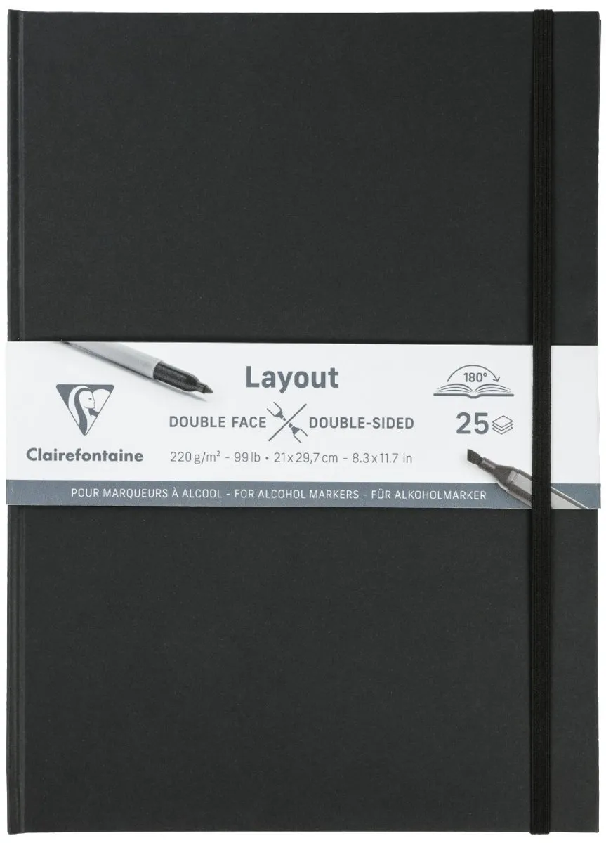 Clairefontaine Layout Book Alcoholmarkers A4 Zwart