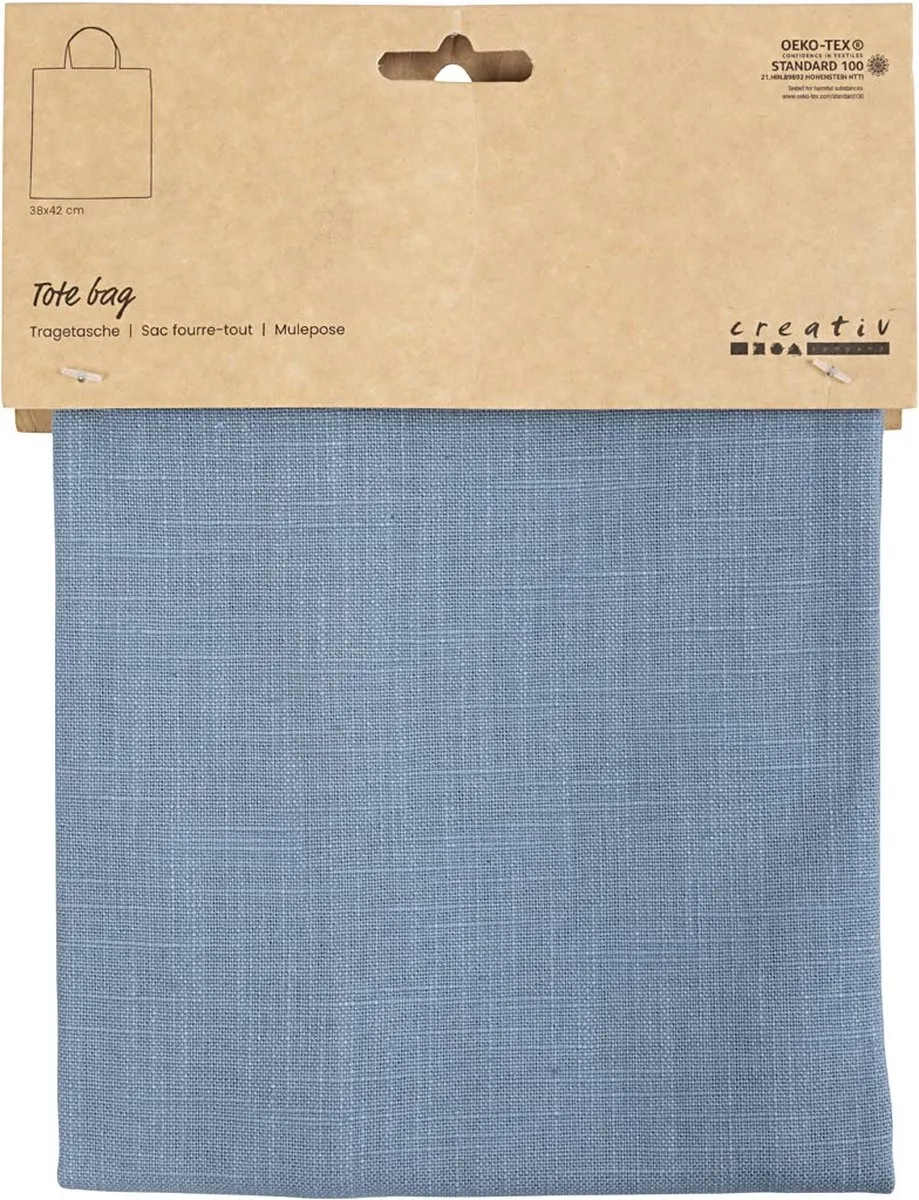 Creativ Company Katoenen Draagtas 38x42cm - Pigeon Blue