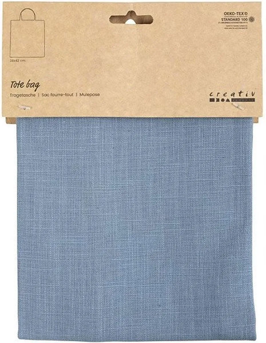 Creativ Company Katoenen Draagtas 38x42cm - Pigeon Blue