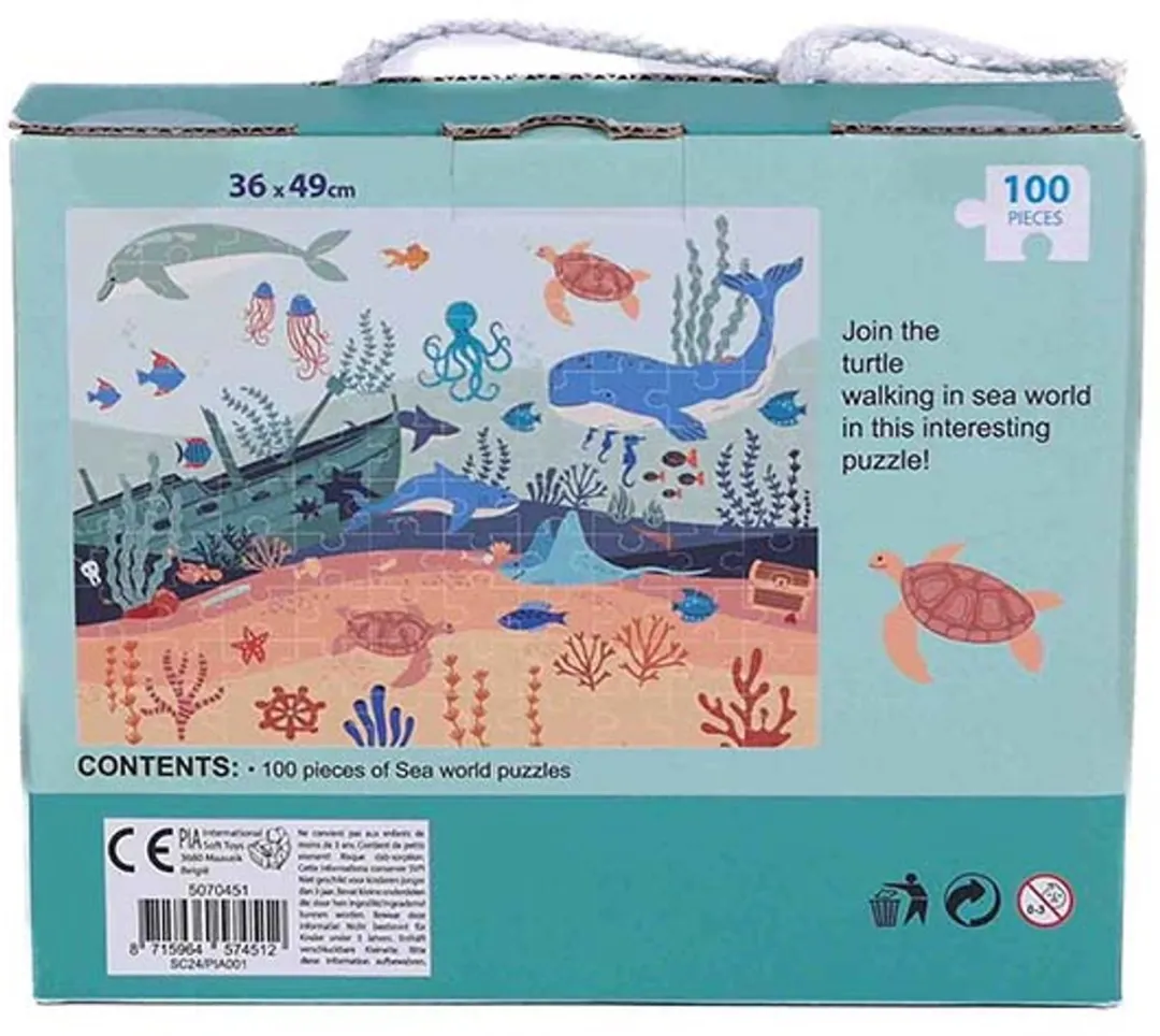 Puzzel De Zeewereld Design 100 Stuks - 20,2x16,2cm - Blauw