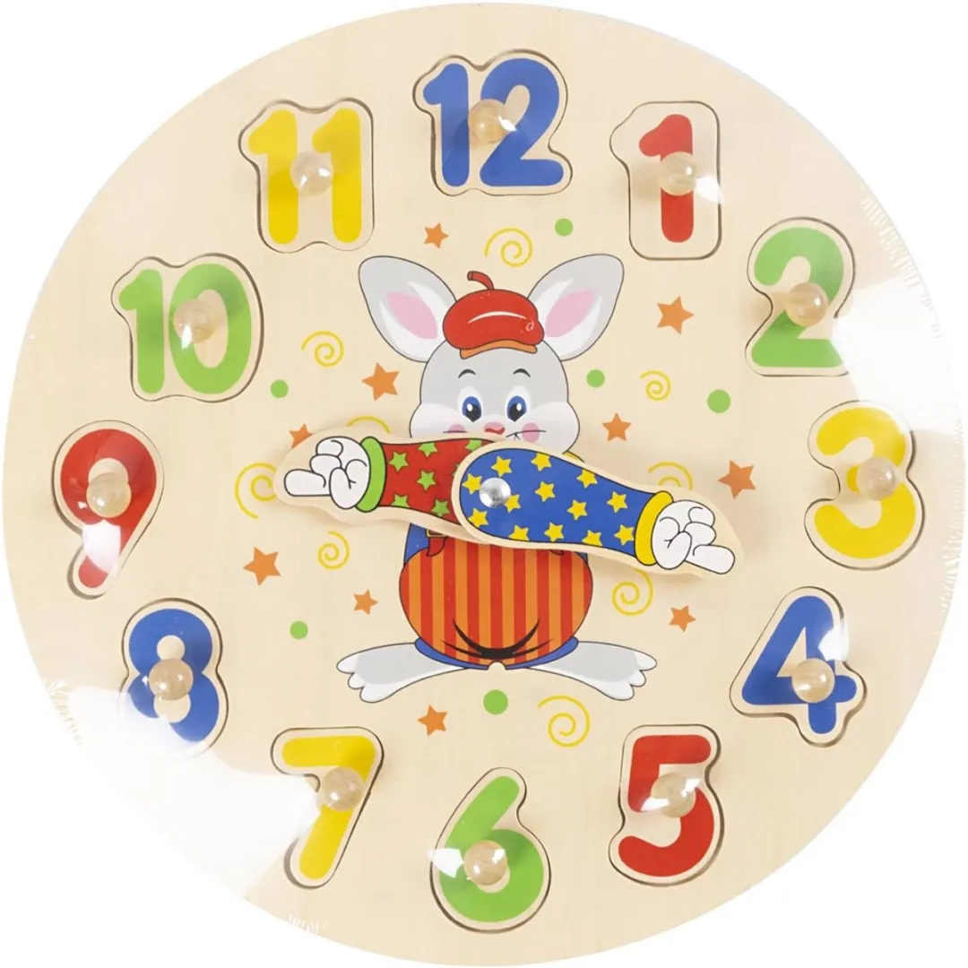 Viga Toys Puzzelklok 30cm Multicolor