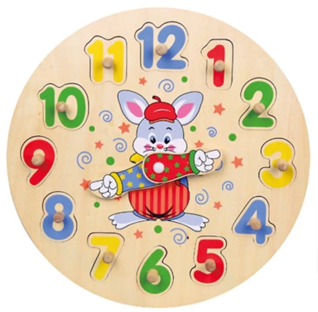 Viga Toys Puzzelklok 30cm Multicolor