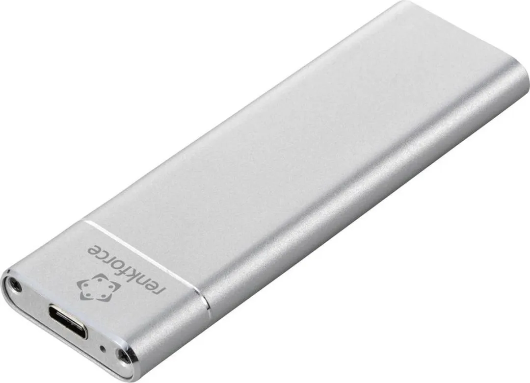 Renkforce RF-6058280 M.2 SSD-behuizing - USB-C 3.2 Gen 2 - Zilver