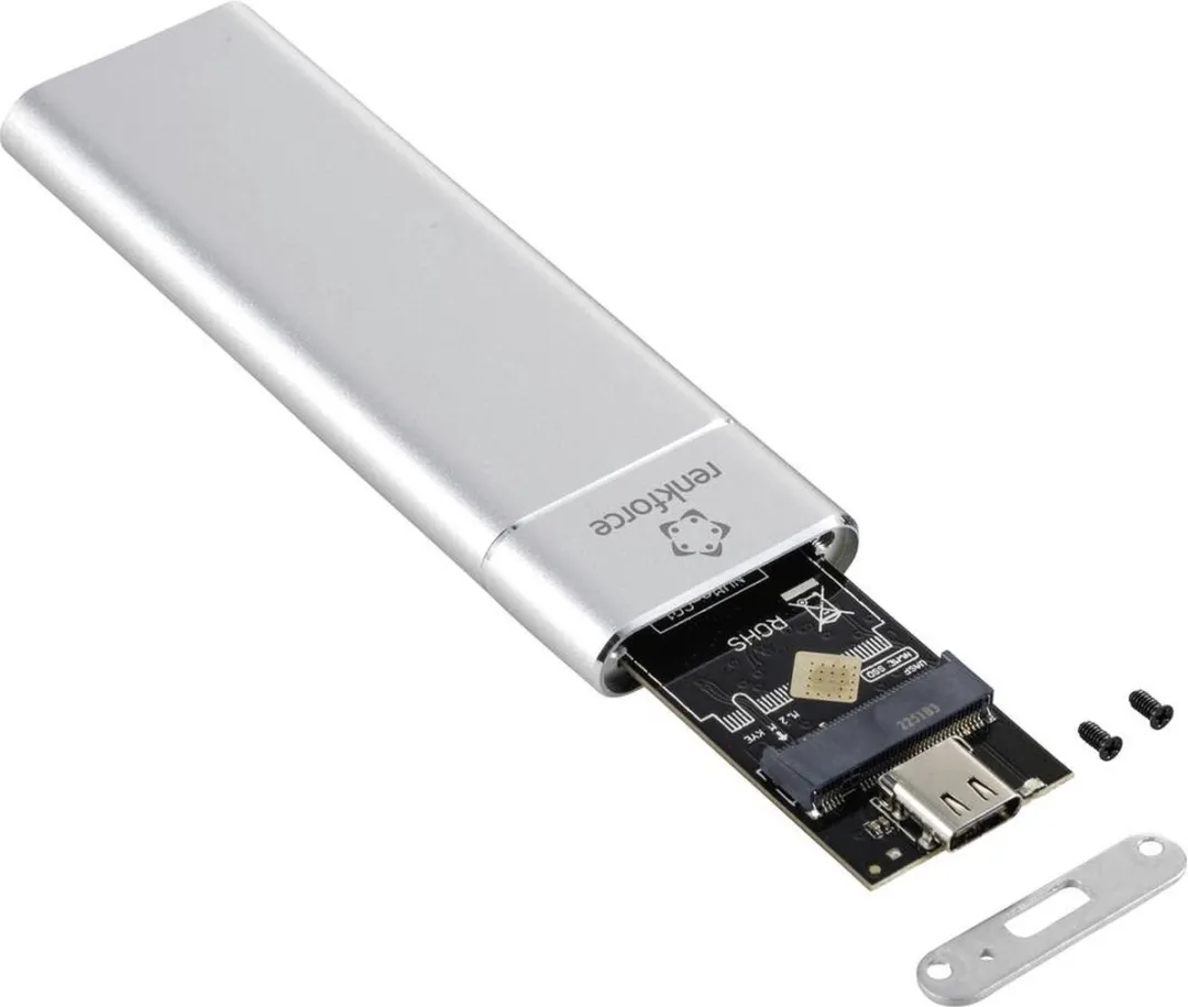 Renkforce RF-6058280 M.2 SSD-behuizing - USB-C 3.2 Gen 2 - Zilver