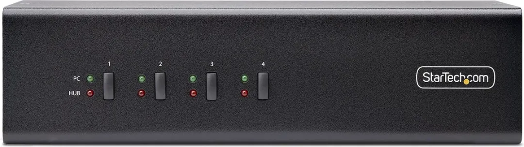 Startech P4DD46A2-KVM-Switch 4K 60Hz - 4 Poorten Dual Monitor - USB Hub 5Gbps
