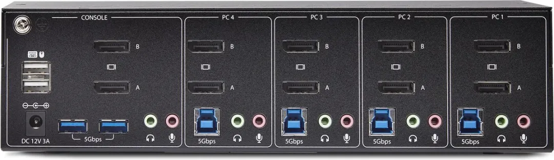 Startech P4DD46A2-KVM-Switch 4K 60Hz - 4 Poorten Dual Monitor - USB Hub 5Gbps - afbeelding 6 van 6