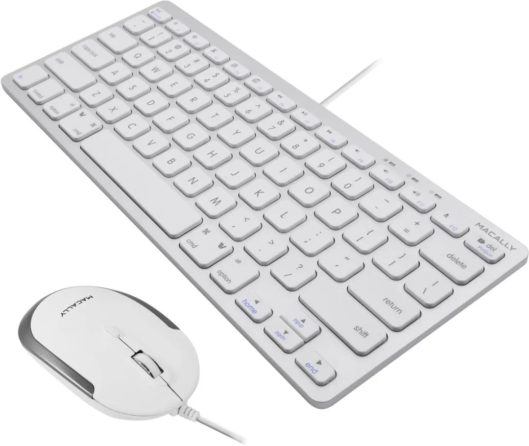 Macally SLIMKEYCACOMBO Toetsenbord & Muis - Wit/Zilverkleurig - afbeelding 6 van 6