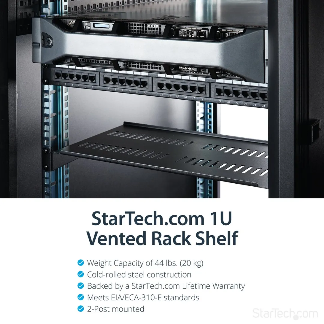 Startech CABSHELFV1U Server Rack Schap - 1U - Zwart