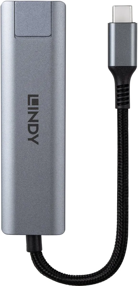 Lindy 43422 USB 3.2 Gen 2 Type-C Interface Hub - 4 Poorten - Grijs