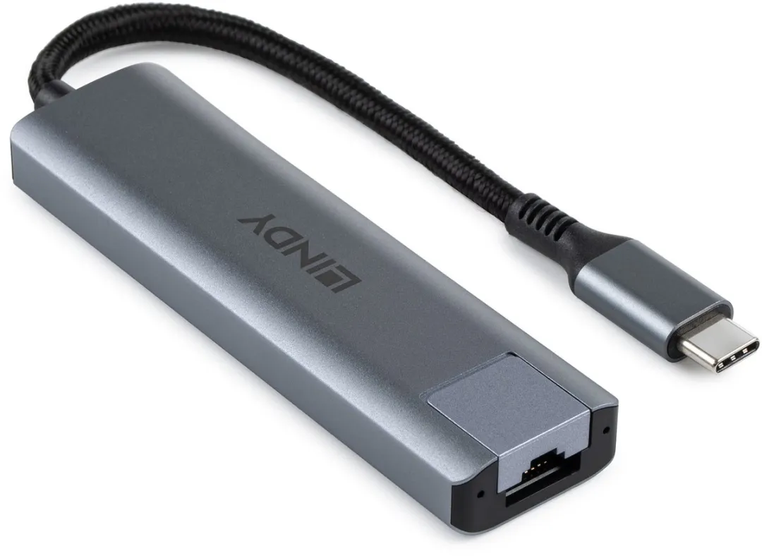 Lindy 43422 USB 3.2 Gen 2 Type-C Interface Hub - 4 Poorten - Grijs