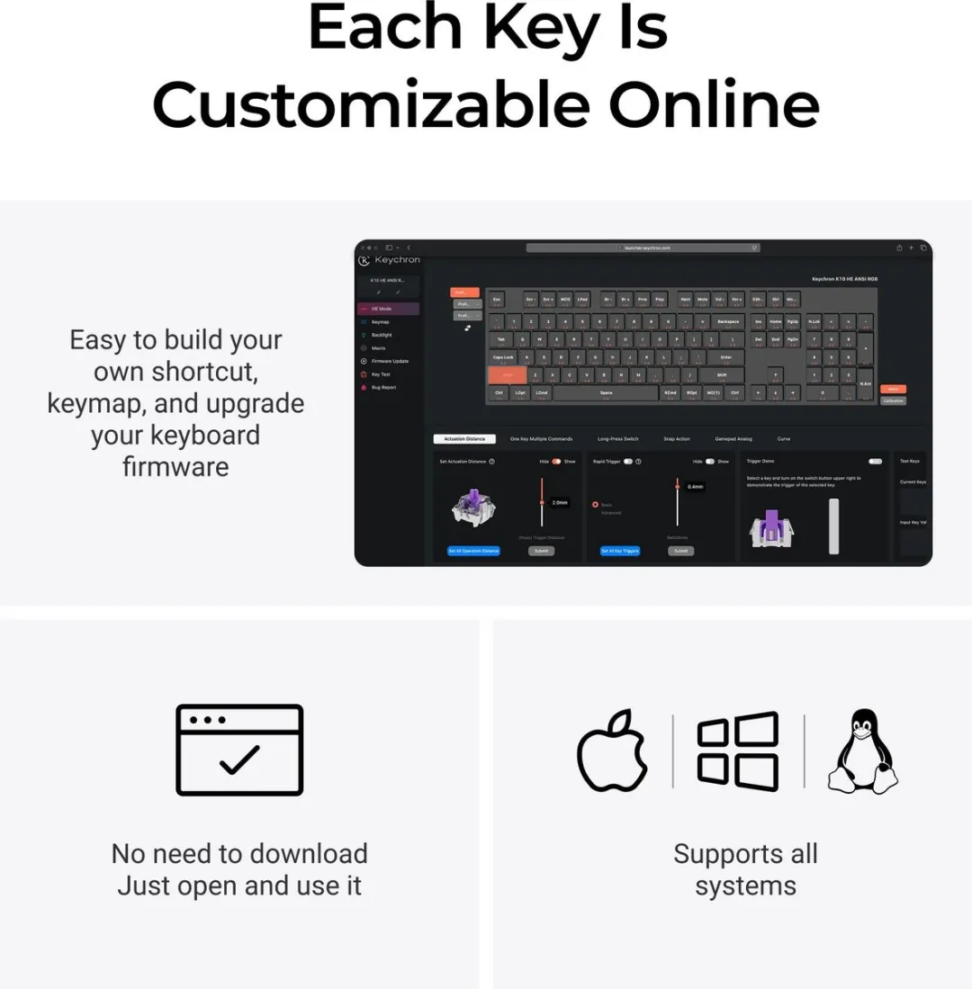 Keychron K10 HE K10H-J1 Toetsenbord - Nebula Switch - Zwart