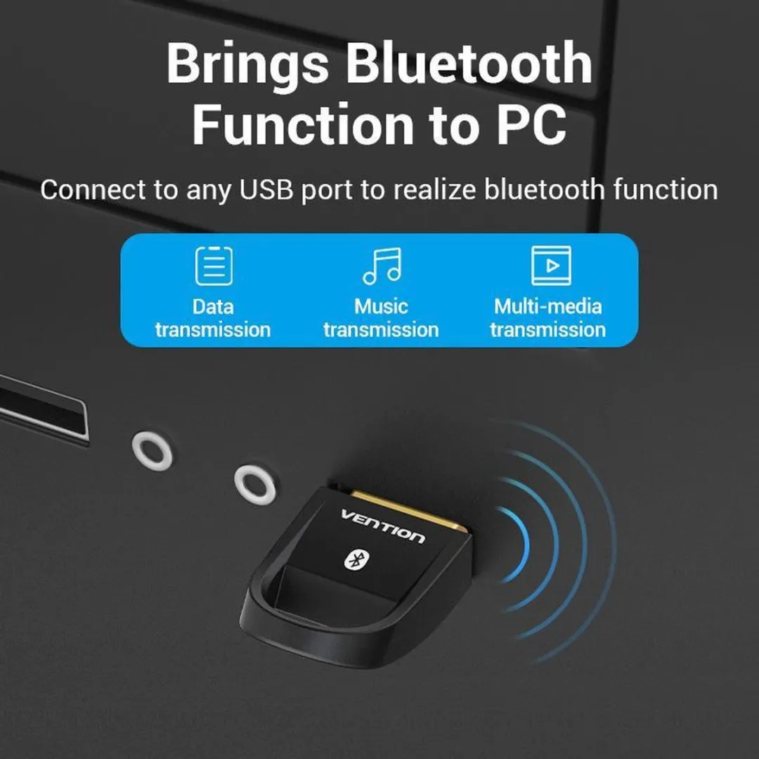 Vention Bluetooth 5.0 Adapter Dongle 6922794753891 - Zwart - afbeelding 6 van 6