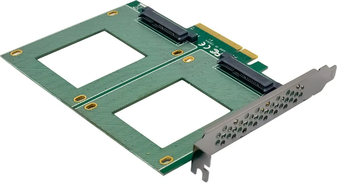 InLine® PCIe kaart naar 2x interne U.2 NVMe SFF-8639 - Bifurcatie, PCIe x8
