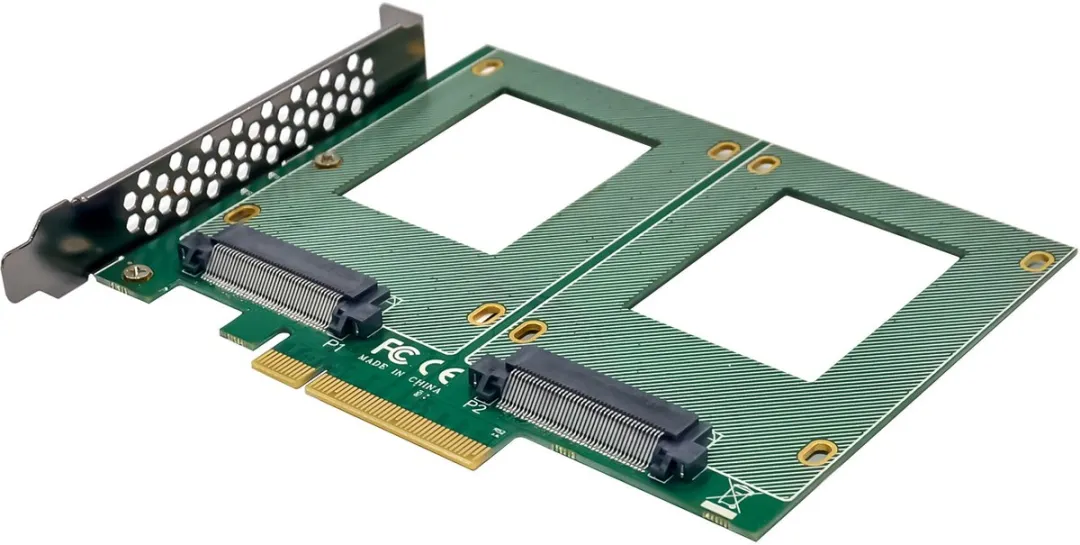 InLine® PCIe kaart naar 2x interne U.2 NVMe SFF-8639 - Bifurcatie, PCIe x8