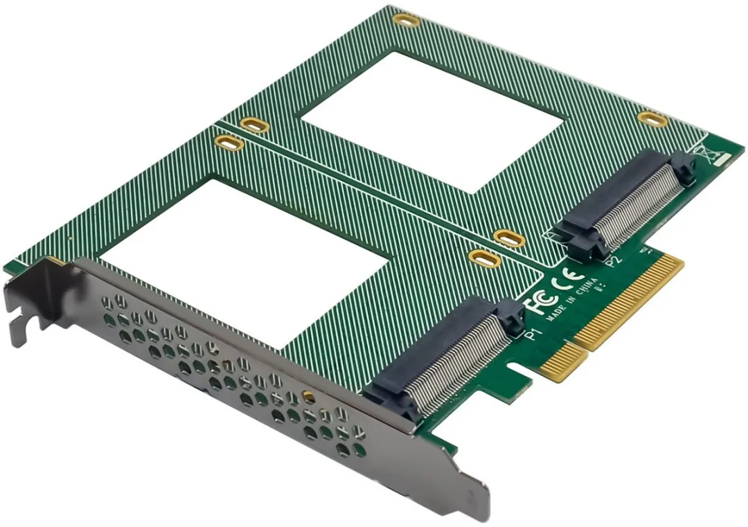 InLine® PCIe kaart naar 2x interne U.2 NVMe SFF-8639 - Bifurcatie, PCIe x8