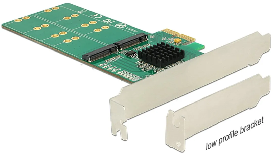 Delock 89588 PCIe Kaart 4x M.2 Key B - Low Profile