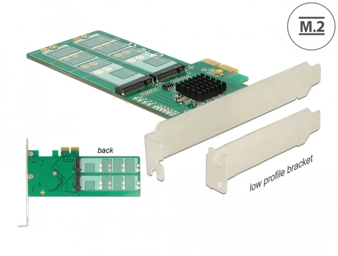 Delock 89588 PCIe Kaart 4x M.2 Key B - Low Profile