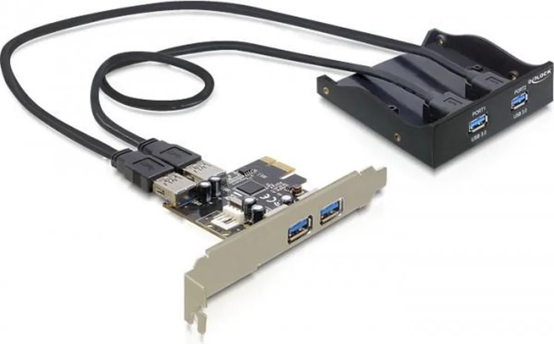 Delock 61893 Frontpaneel USB 3.0 PCI - Zwart