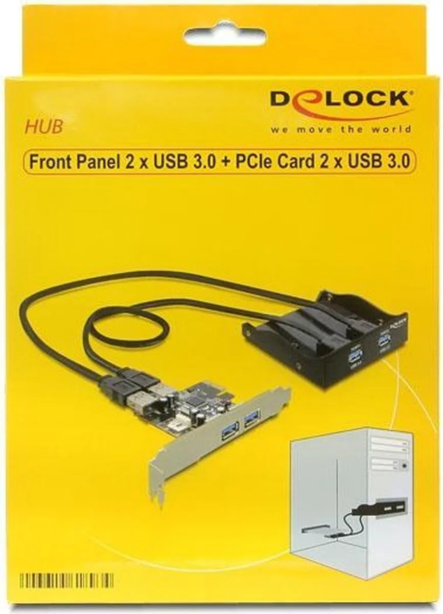 Delock 61893 Frontpaneel USB 3.0 PCI - Zwart