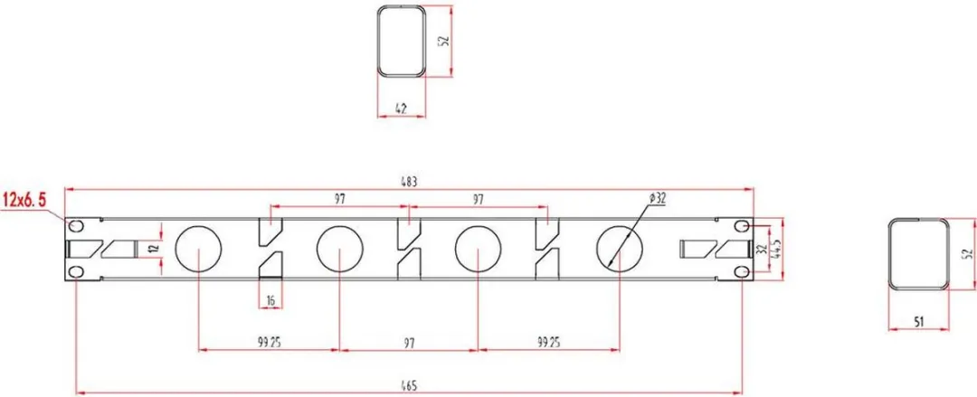 Renkforce RF-3525042 Kabelgeleiding 19" 1 HE - Zwart