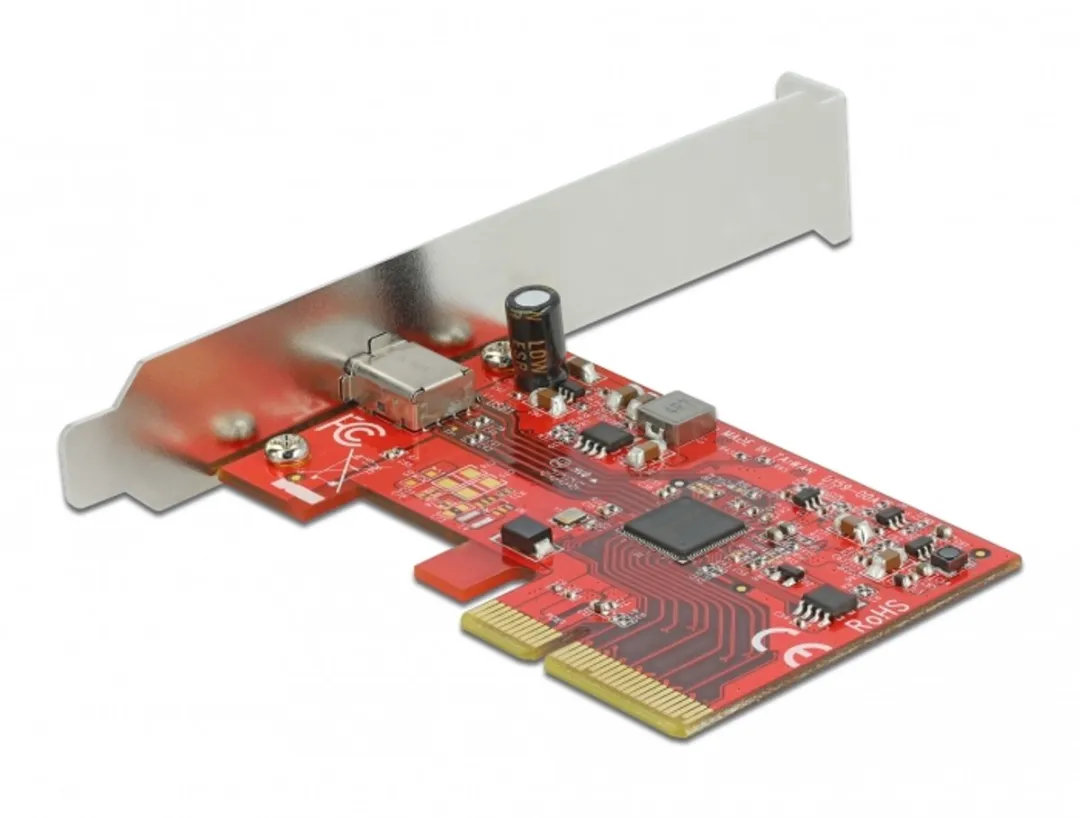 Delock PCIe x4 Kaart USB 3.2 Gen 2x2 20Gbps Type-C - Zwart