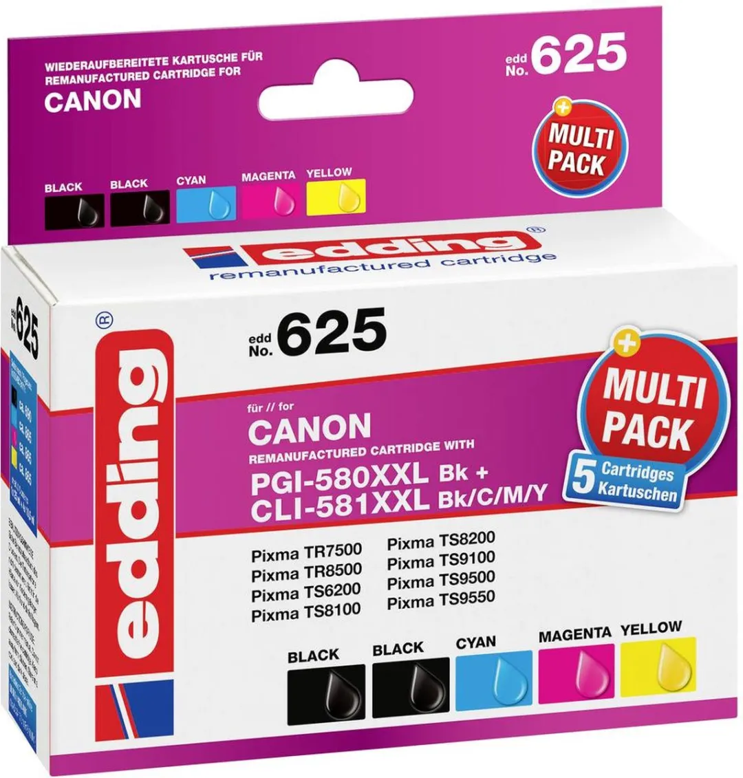 edding Inktcartridge Combipack PGI-580PGBK CLI-581C/M/Y XXL